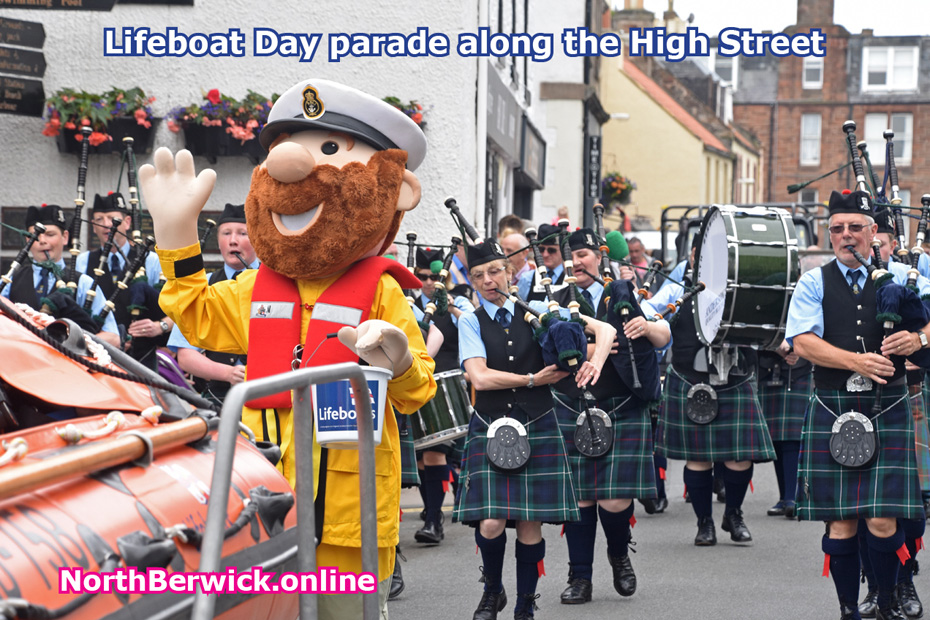 Lifeboat parade along North Berwick High Street